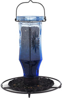 Perky Pet Wild Bird Vintage Blue Glass Feeder : Holds .5lbs