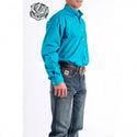 Cinch Men's Classic Fit Long Sleeve Solid Teal Blue Shirt : XXLarge