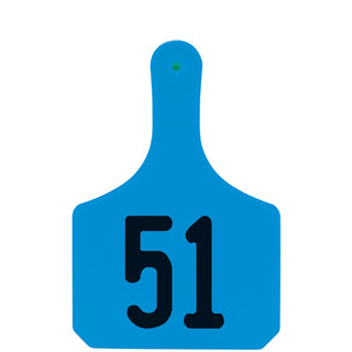 Y-Tex Blue Y-Tag Cow Laser Numbered 51-75: Pack of 25