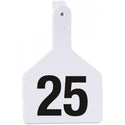 Z Tag White No Snag Cow ID Tag - Numbered 51 - 75: Pack of 25