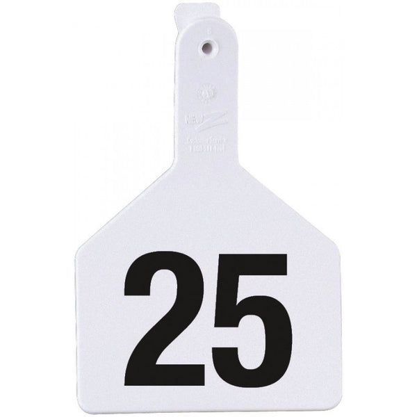 Z Tag White No Snag Cow ID Tag - Numbered 51 - 75: Pack of 25