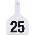 Z Tag White No Snag Cow ID Numbered Tags 26 - 50 : Pack of 25