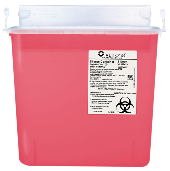 Vetone Exam Room  Sharps Container : 5qt