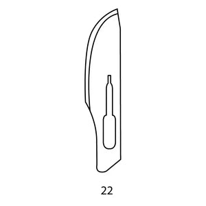 Securos Number 22 Disposable Scalpel Blades : 100ct