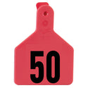 Z Tag Red No Snag Calf ID Tag - Numbered 26 - 50 : Pack of 25
