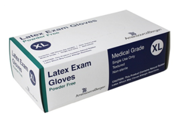 AmericanSource Latex Powder Free Exam Gloves: XLG 100ct