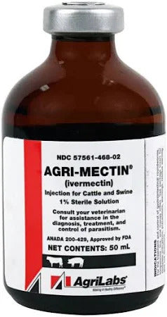 Injectable Agrimectin (Ivermectin) Cattle & Swine Dewormer 50ml