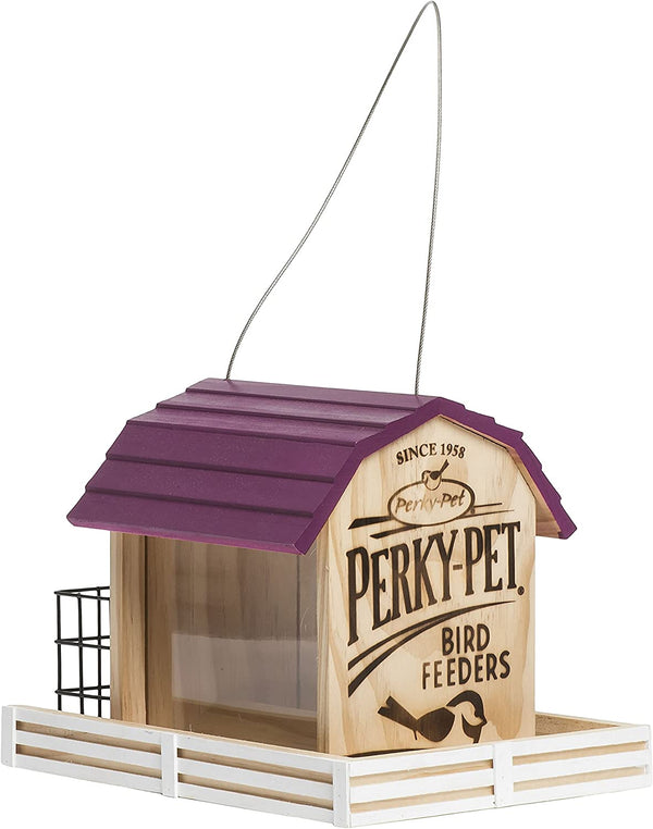 Perky Pet Wild Bird Feeder Wooden Barn : Holds 2lb