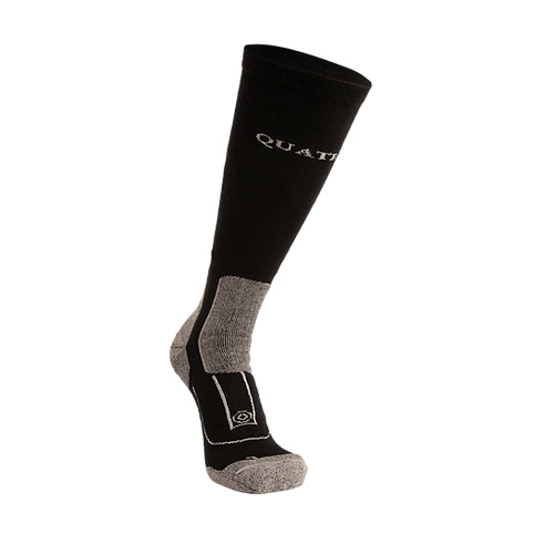 Quatro Socks Black/Gray Knee : Size Medium (5-7)