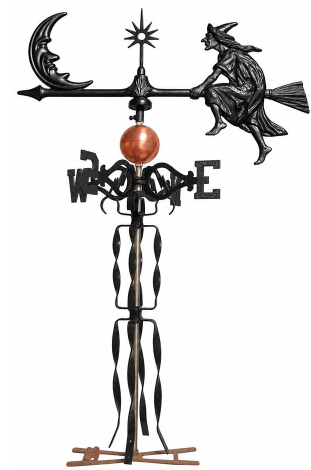 Weathervane - Witch On Broom with Copper Ball #573