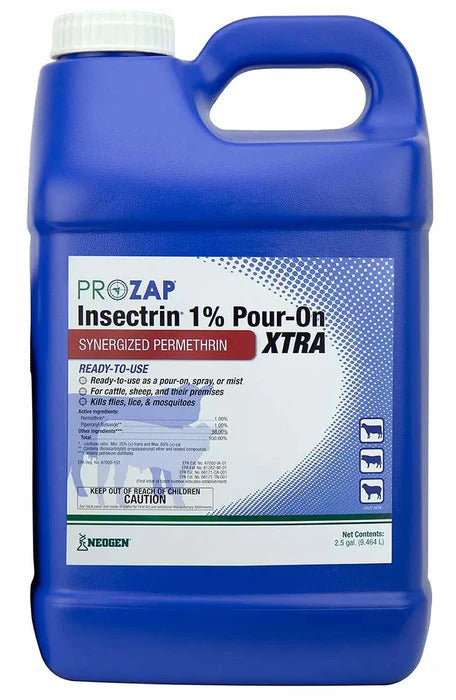 Prozap Insectrin XTRA 1% Synergized  Permethrin Pour On  : 2.5 Gal