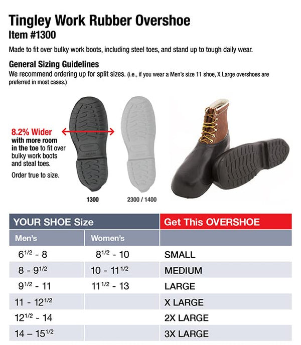 Tingley Rubber Boots Hi-Top 1300: Large Men 9.5-11/Women11.5-13