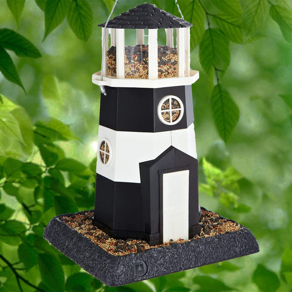 Wild Bird Lighthouse Feeder Black/White : Holds 8lbs