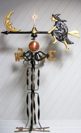 Weathervane - Witch On Broom with Copper Ball #573