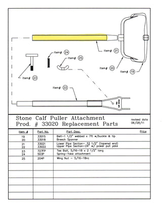 Stone Mfg Power Pull Tapered Pipe Only : 33.5