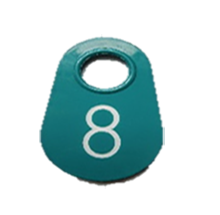 Bock's Pear Neck Tags - Numbered (1-3 Digits) : Teal w/ White Lettering