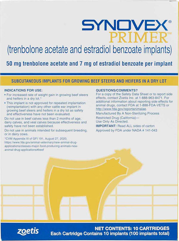 Synovex Primer Beef Implant : 100ds