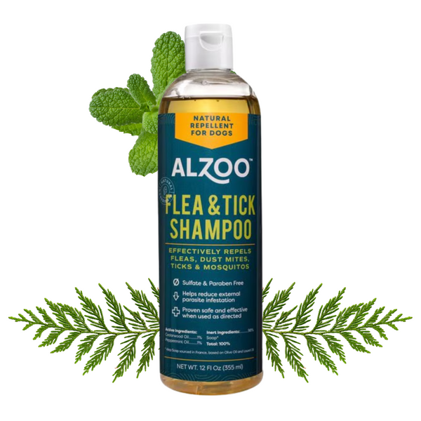 Alzoo Flea & Tick Shampoo for Cats & Dogs : 12oz