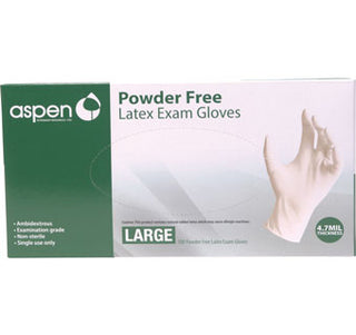 Aspen Latex Powder Free Exam Gloves : Large 100ct