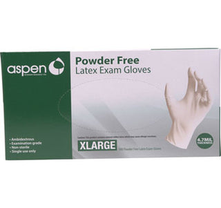 Aspen Latex Powder Free Exam Gloves : XL 100ct