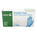Aspen Nitrile Blue 5ml XL Powder Free Exam Gloves : 100ct