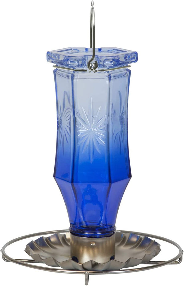 Perky Pet Wild Bird Vintage Blue Glass Feeder : Holds .5lbs