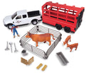 Big Country Toys Truck & Cattle Trailer Set : 18 PC
