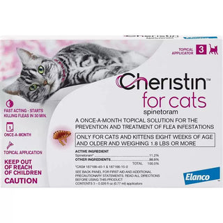 Elanco Cheristin Flea Spot On For Cats : 3 months