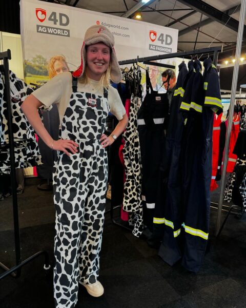 4-D Ag Adult Cow Print Bibbed Overalls: Small