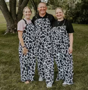 4-D Ag Adult Cow Print Bibbed Overalls: Small