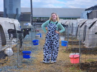 4-D Ag Adult Cow Print Bibbed Overalls: Small