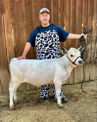 4-D Ag Adult Cow Print Bibbed Overalls: Small