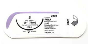 Securosorb Absorbable Suture #3  (V808) 1/2 Circle 30" : 12ct