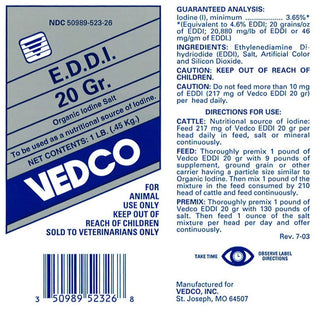 Vedco EDDI 20GR Organic Iodine : 25lb