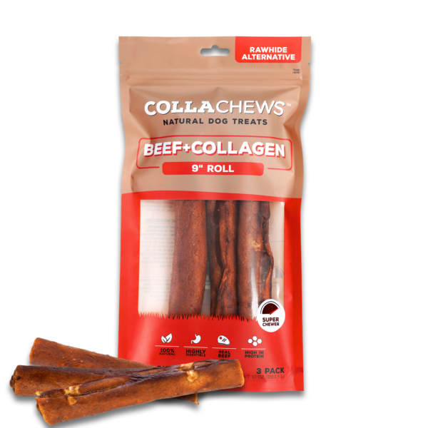 Collachew Beef + Collagen Roll  9" : 3ct