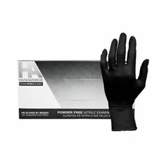 Hand Armor  Nitrile Black Large Powder Free Exam Gloves : 100ct