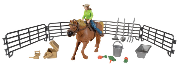 Big Country Toys Horse w/Cowgirl Playset : 19pc