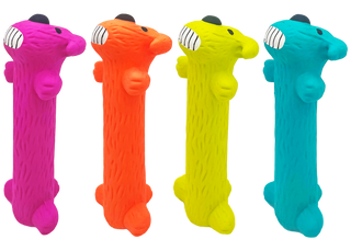 Loofa Latex Dog Toy Assorted : Small 6"
