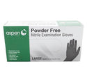 Aspen  Nitrile Black Large Powder Free Exam  Gloves :100ct