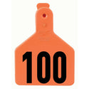 Z Tag Orange No Snag Calf ID Tag - Numbered 76 - 100 : Pack of 25