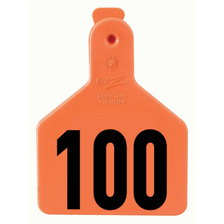 Z Tag Orange No Snag Calf ID Tag - Numbered 76 - 100 : Pack of 25