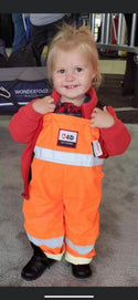 4-D Ag Kids HIVIS Bibbed Overalls Orange with Reflectors: Size 4-6 Y