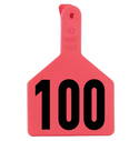 Z Tag Red No Snag Cow ID Tag - Numbered 76 - 100: Pack of 25