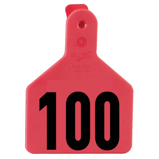 Z Tag Red No Snag Calf ID Tag - Numbered 76 - 100 : Pack of 25