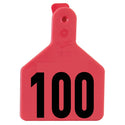 Z Tag Red No Snag Calf ID Tag - Numbered 151 - 175 : Pack of 25