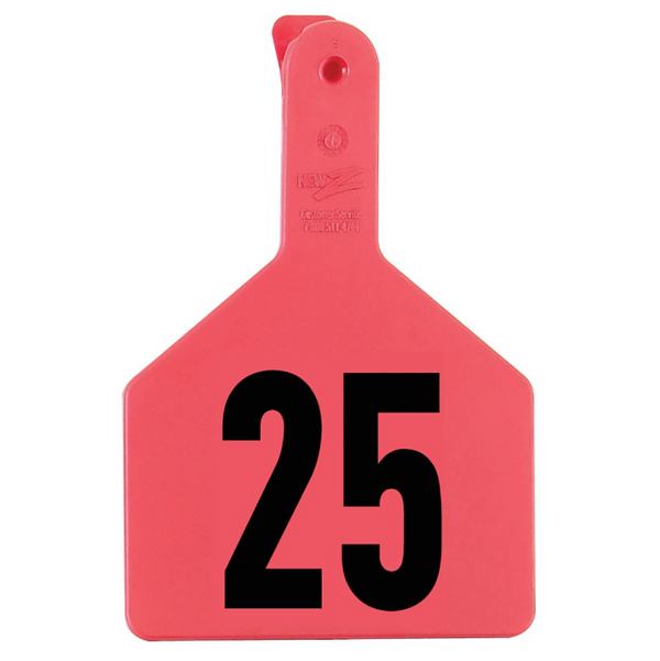 Z Tag Red No Snag Cow ID Numbered Tags 151 - 175 : Pack of 25