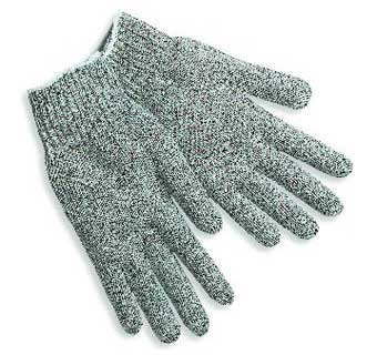 Gloves Heavy String Knit Gray Pair : Large