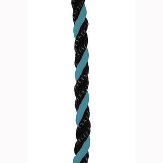 Rope Cattle Halter: Black with Teal Strands