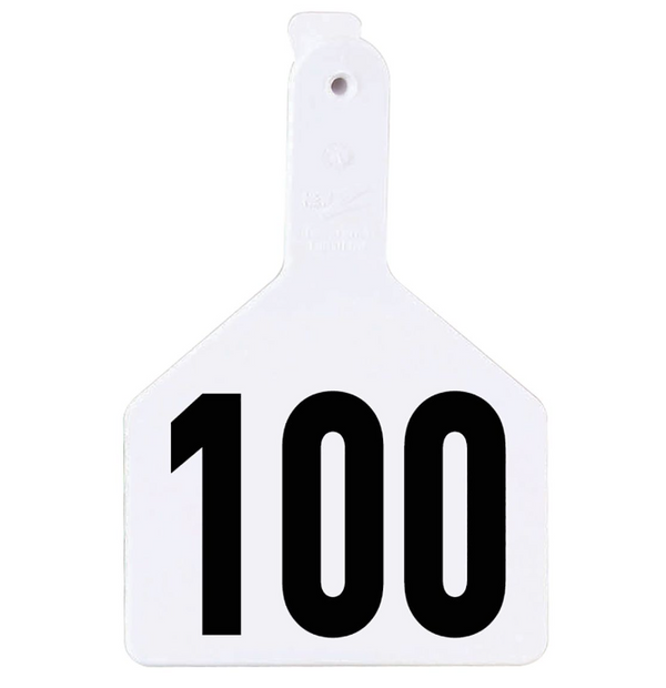 Z Tag White No Snag Cow ID Tag - Numbered 76 - 100: Pack of 25