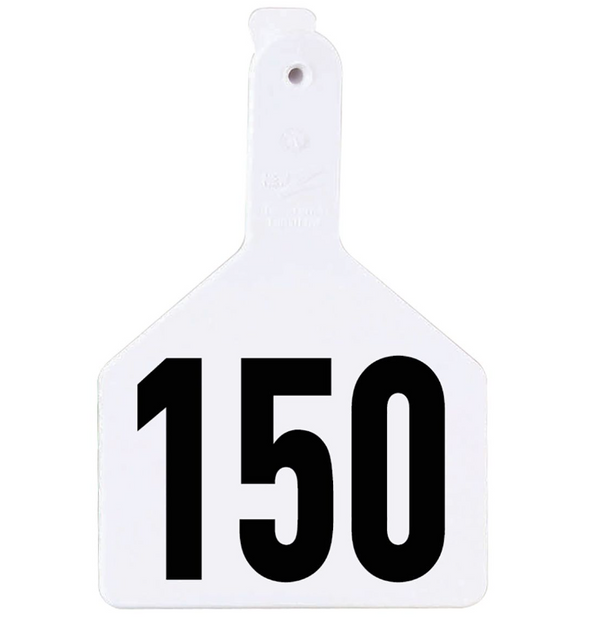 Z Tag White No Snag Cow ID Tag - Numbered 126 - 150: Pack of 25